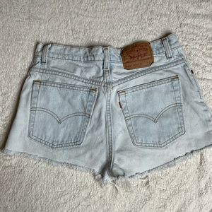 Levi high waisted cheeky Jean shorts